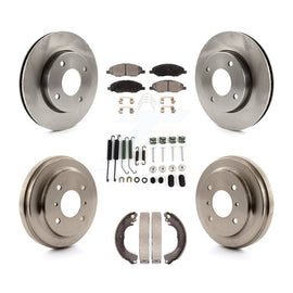 [Front+Rear] 09-11 Nissan Versa 1.6L Premium OE Brake Rotor Drum Kit & Ceramic Pads For Max Braking