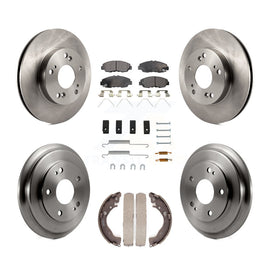 Front Rear Disc Brake Rotors Ceramic Pads And Drum Kit (7Pc) For Honda Civic