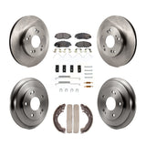 Front Rear Disc Brake Rotors Ceramic Pads And Drum Kit (7Pc) For Honda Civic