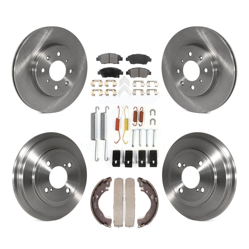 [Front+Rear] 2015-2020 Honda Fit Premium OE Brake Rotor Drum Kit & Ceramic Pads For Max Braking
