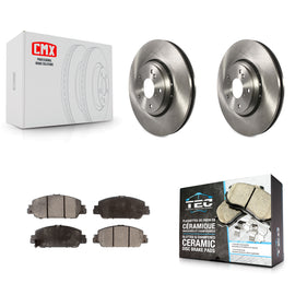Front Disc Brake Rotors And Ceramic Pads Kit For Honda Accord