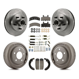 Front Rear Disc Brake Rotors Hub Ceramic Pads And Drum Kit (7Pc) For GMC Yukon