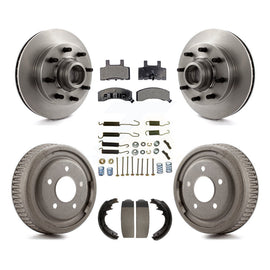 Front Rear Disc Brake Rotors Hub Ceramic Pads And Drum Kit (7Pc) For GMC Yukon