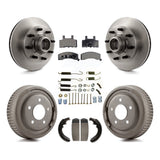 Front Rear Disc Brake Rotors Hub Ceramic Pads And Drum Kit (7Pc) For GMC Yukon