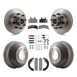 Front Rear Brake Rotors Ceramic Pad Drum Kit (7Pc) For Chevrolet C2500 C1500 GMC