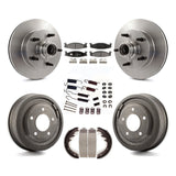 Front Rear Brake Rotor Ceramic Pad Drum Kit (7Pc) For Ford F-150 E-150 Econoline