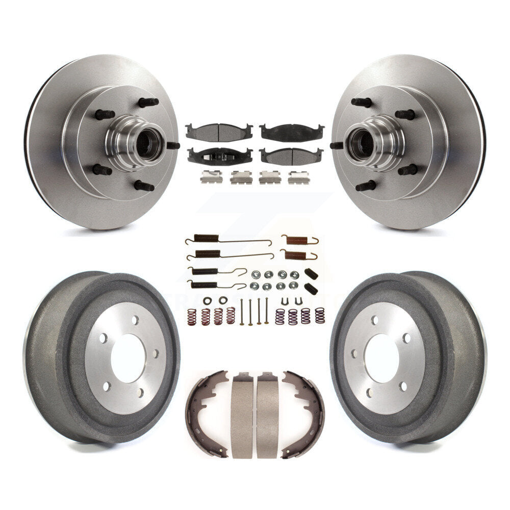 Kit de tambour à plaquettes en céramique, Rotors de frein à disque avant et arrière (7 pièces) pour Ford E-150 Econoline 