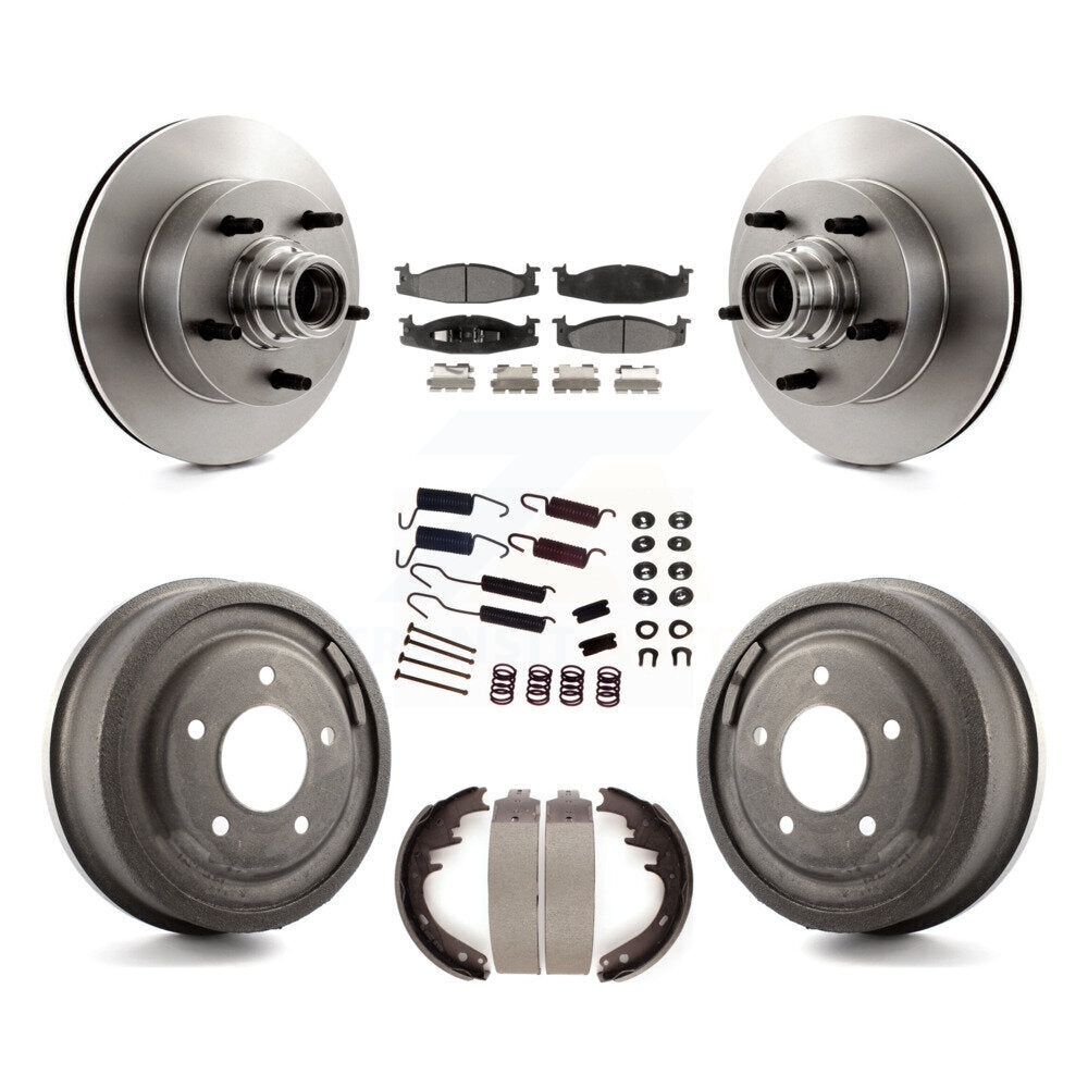 Kit de tambour de plaquettes en céramique de Rotors de frein avant et arrière (7 pièces) pour Ford E-150 Econoline Club 