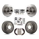 Front Rear Brake Rotors Ceramic Pad Drum Kit (7Pc) For Ford E-150 Econoline Club