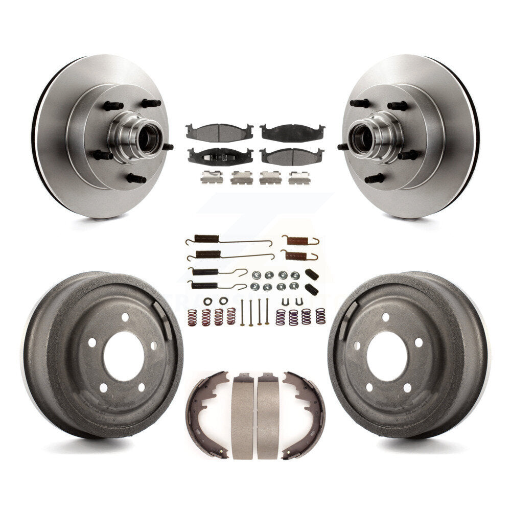 Kit de tambour de plaquettes en céramique de Rotors de frein avant et arrière (7 pièces) pour Ford E-150 Econoline Club 