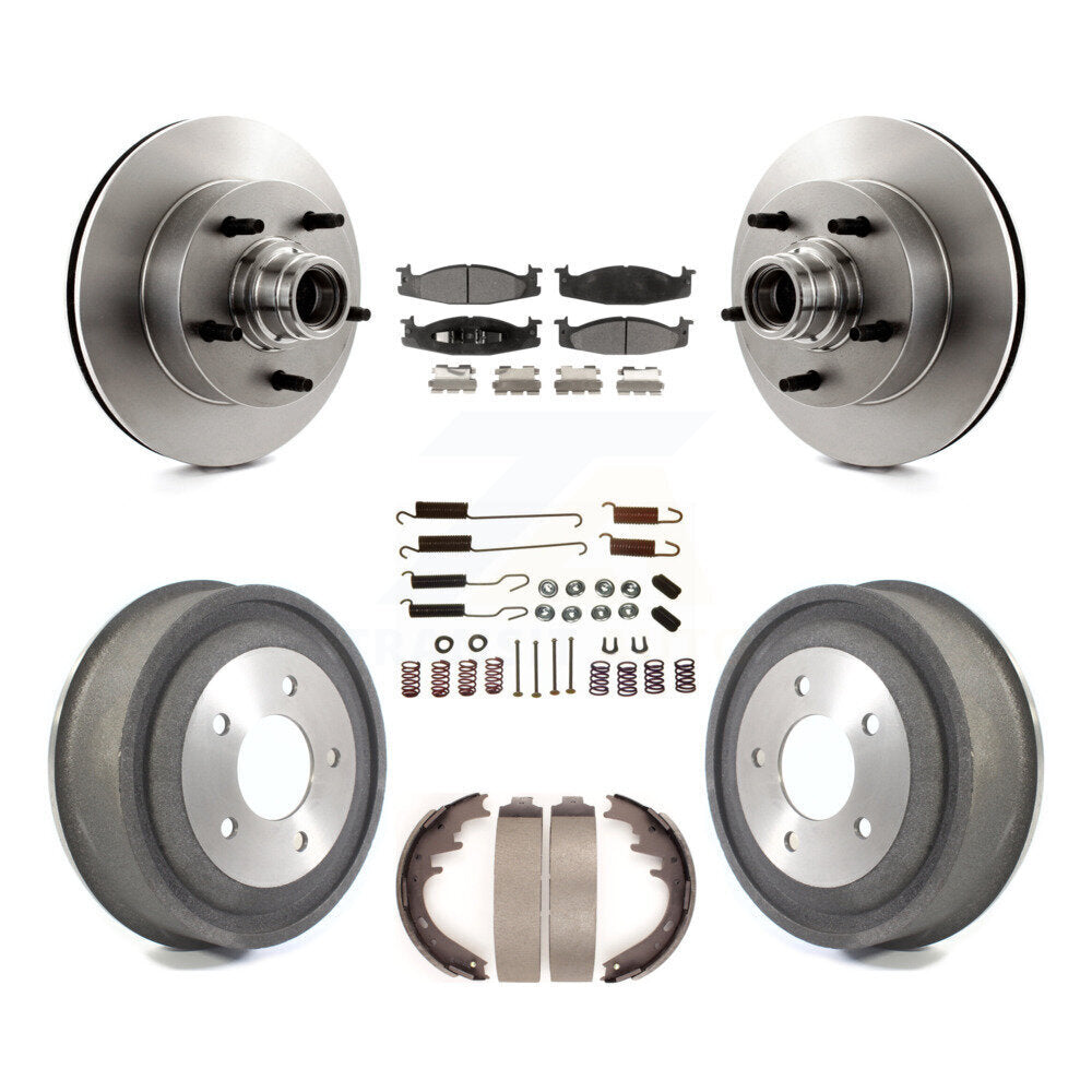 Kit de tambour de plaquettes en céramique de Rotors de frein avant et arrière (7 pièces) pour Ford E-150 Econoline Club 