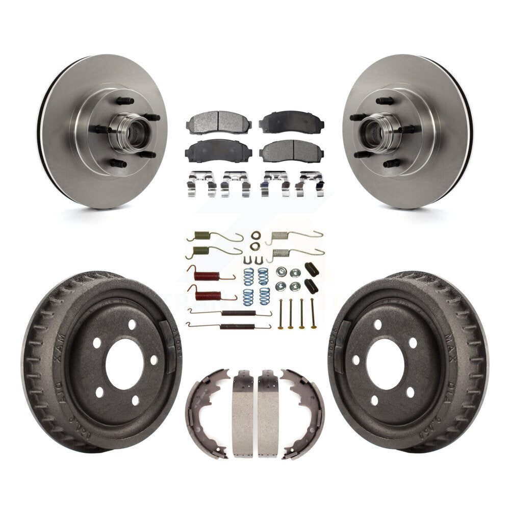 [Front+Rear] 06-09 Ford Ranger RWD Premium OE Brake Rotor Drum Kit & Ceramic Pads For Max Braking
