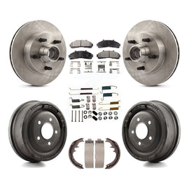 Front Rear Disc Brake Rotors Hub Ceramic Pads And Drum Kit (7Pc) For Mazda B4000