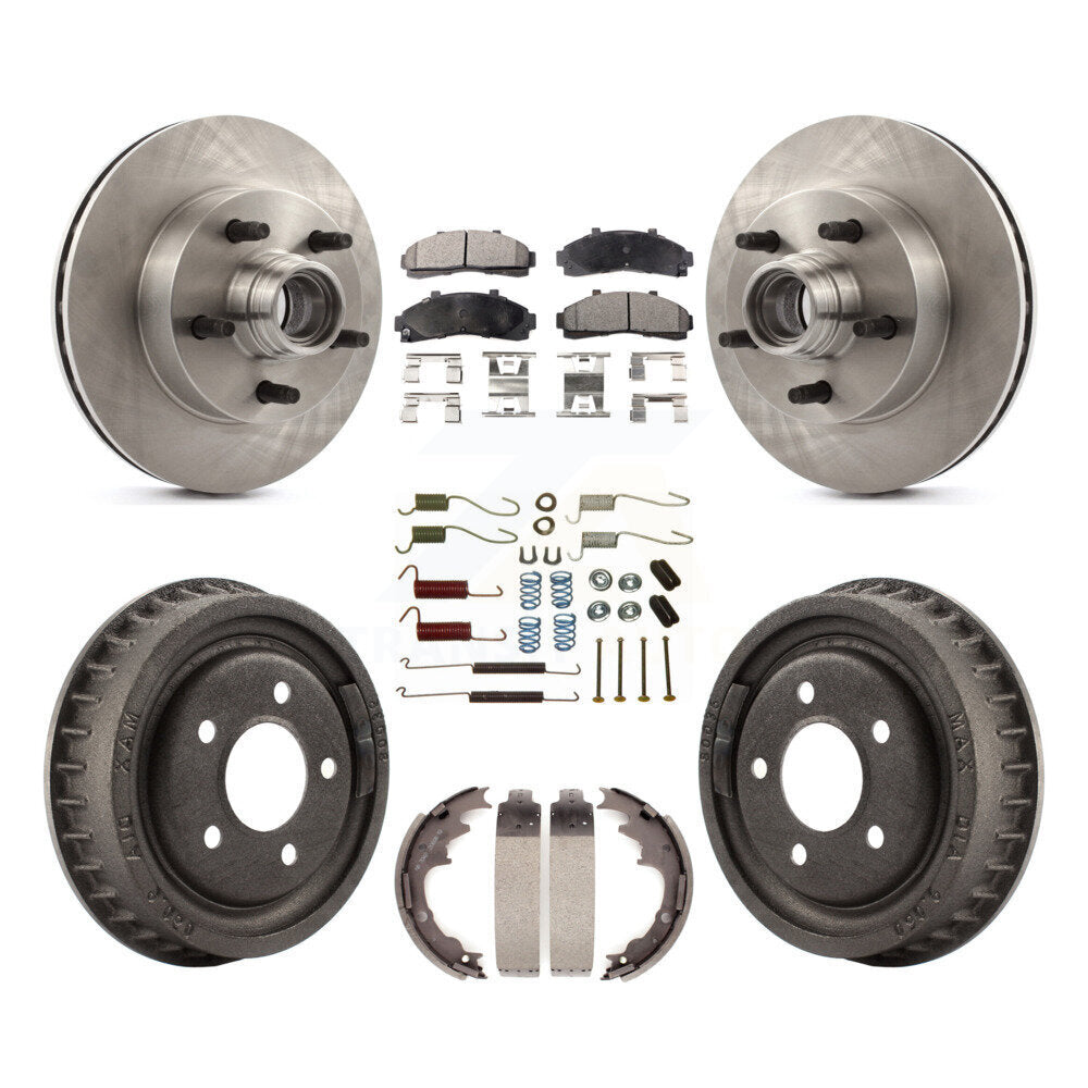 Rotors de frein à disque avant et arrière, plaquettes en céramique et Kit de tambour (7 pièces) pour Mazda B4000 