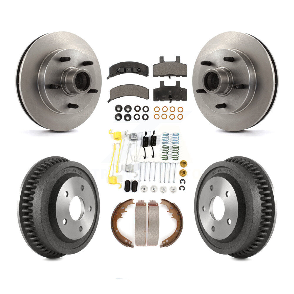 [Front+Rear] 94-99 Dodge Ram 1500 RWD Premium OE Brake Rotor Drum Kit & Ceramic Pads For Max Braking