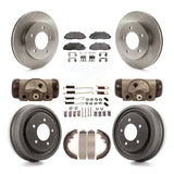 Front Rear Disc Brake Rotors Ceramic Pads And Drum Kit (9Pc) For Ford F-150 4WD