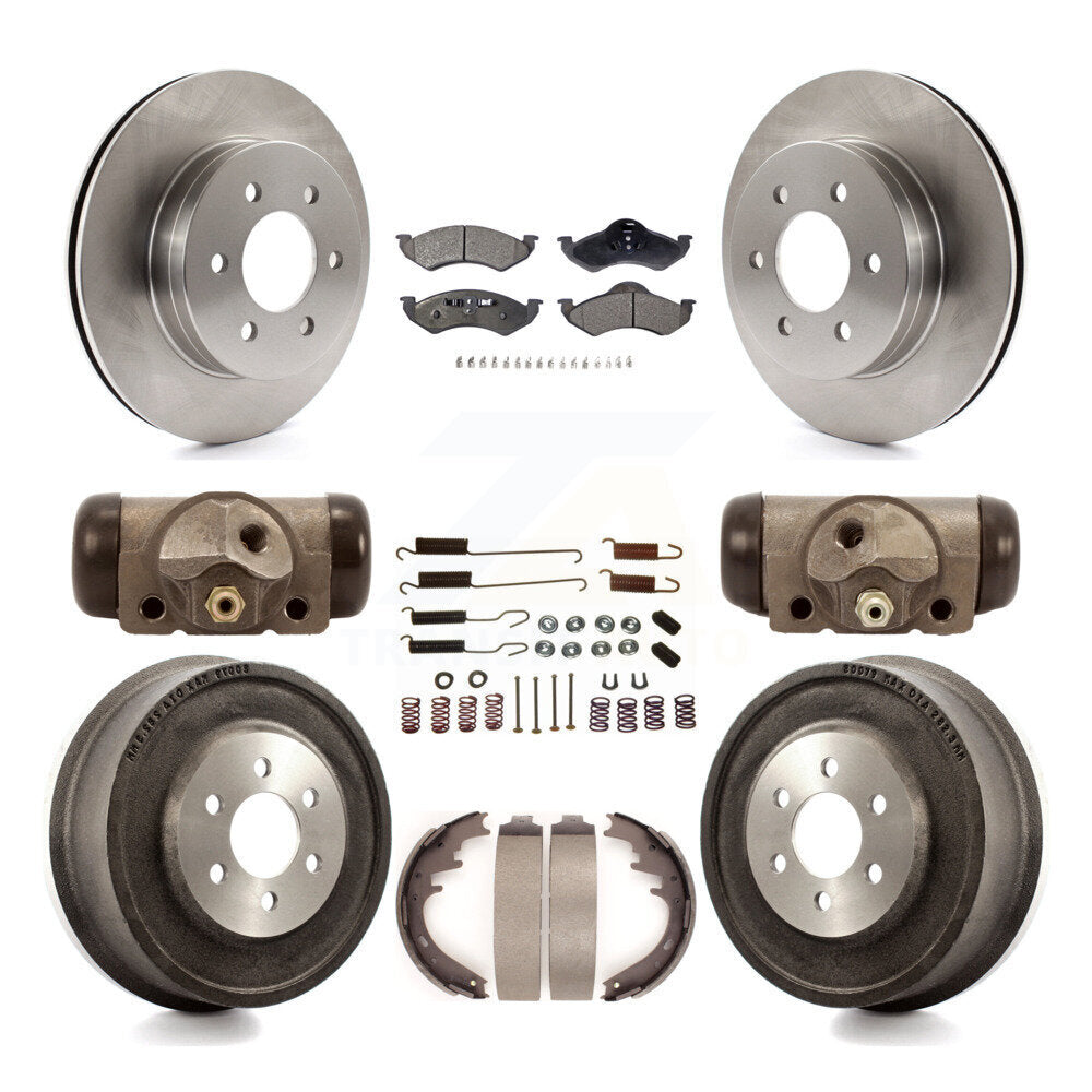 Front Rear Disc Brake Rotors Ceramic Pad Drum Kit (9Pc) For Dodge Dakota Durango