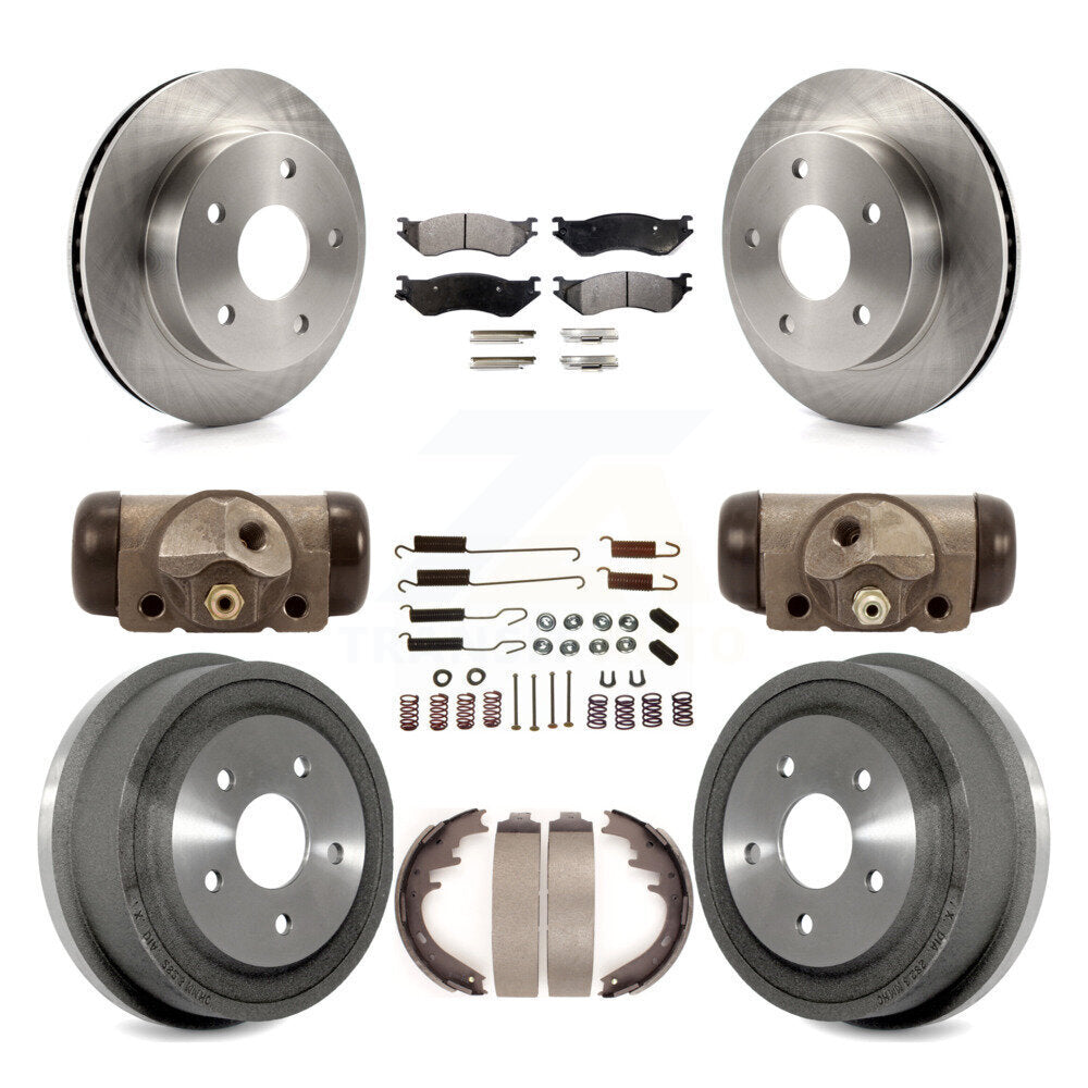 [Front+Rear] 00-01 Dodge Ram 1500 4WD Premium OE Brake Rotor Drum Kit & Ceramic Pads For Max Braking