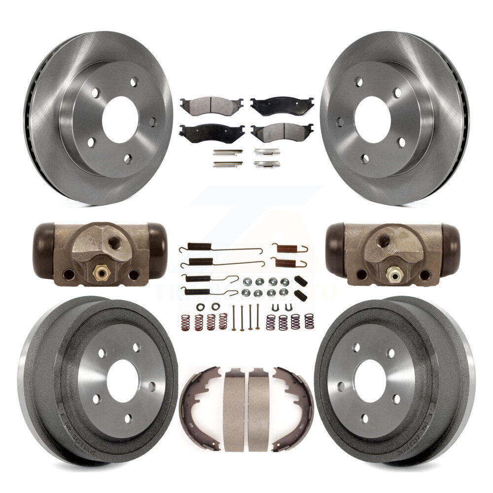 [Front+Rear] 00-01 Dodge Ram 1500 RWD Premium OE Brake Rotor Drum Kit & Ceramic Pads For Max Braking
