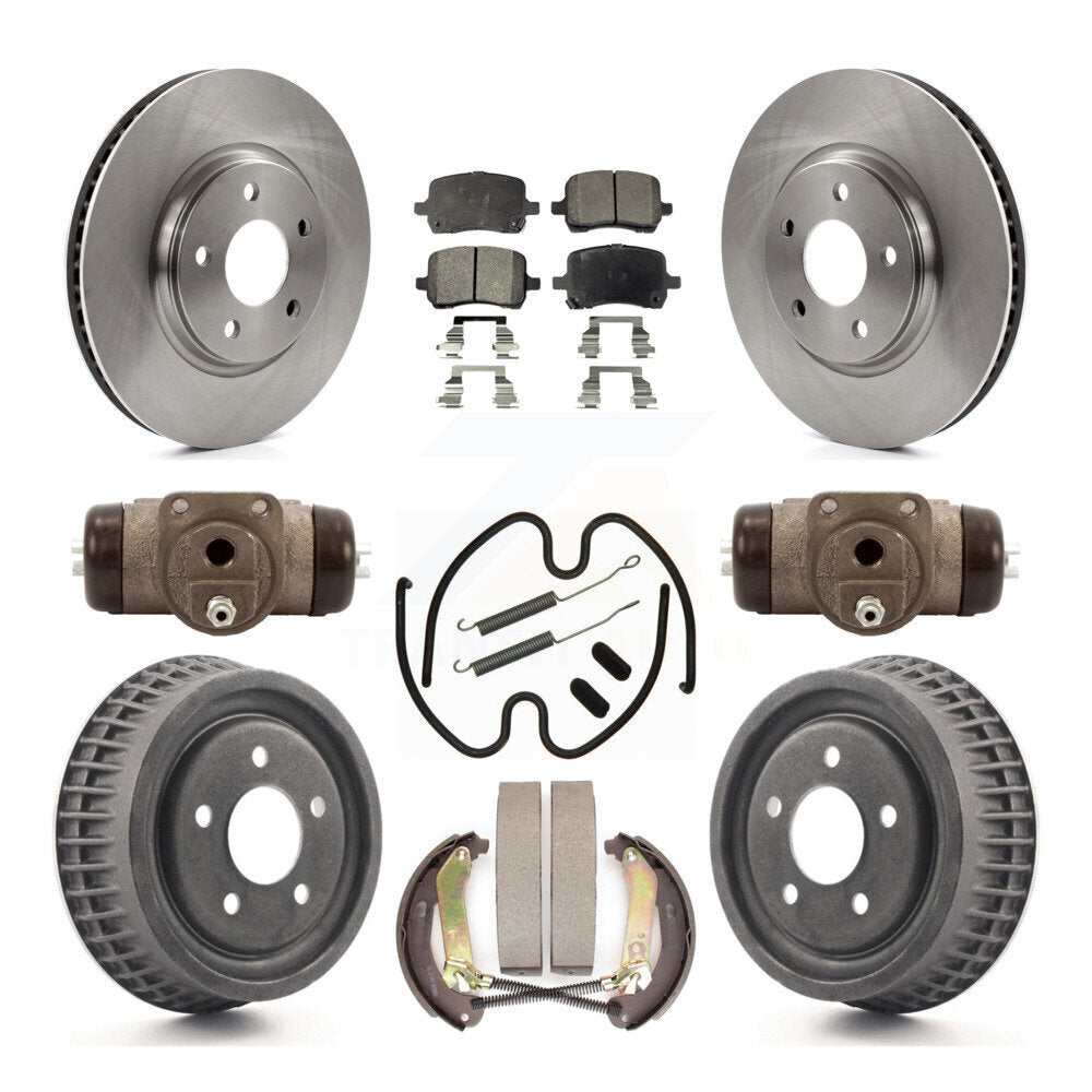 Front Rear Disc Brake Rotors Ceramic Pad And Drum Kit (9Pc) For Chevrolet Malibu