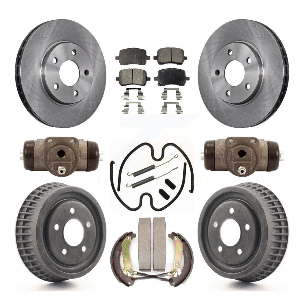 Front Rear Disc Brake Rotors Ceramic Pad And Drum Kit (9Pc) For Chevrolet Malibu