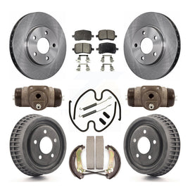 Front Rear Disc Brake Rotors Ceramic Pad And Drum Kit (9Pc) For Chevrolet Malibu