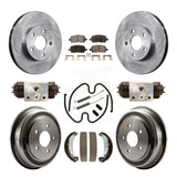 Front Rear Brake Rotor Ceramic Pad & Drum Kit (9Pc) For Chevrolet Cobalt Pontiac