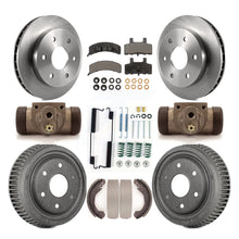 Charger l'image dans la galerie, Front Rear Disc Brake Rotors Ceramic Pads And Drum Kit (9Pc) For Chevrolet K1500