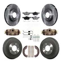 Charger l&#39;image dans la galerie, Front Rear Brake Rotors Ceramic Pad Drum Kit (9Pc) For Ford Escape Mazda Tribute