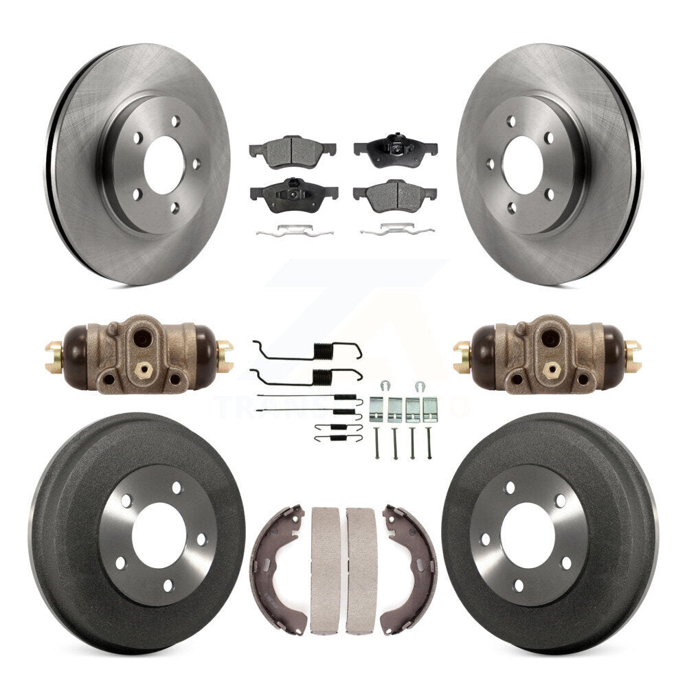 Front Rear Disc Brake Rotor Ceramic Pad & Drum Kit (9Pc) For Ford Escape Mercury