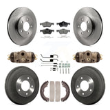 Front Rear Disc Brake Rotor Ceramic Pad & Drum Kit (9Pc) For Ford Escape Mercury