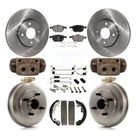 Front Rear Disc Brake Rotors Ceramic Pads And Drum Kit (9Pc) For Ford Focus