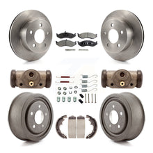 Charger l'image dans la galerie, Front Rear Disc Brake Rotors Ceramic Pad And Drum Kit (9Pc) For Jeep Wrangler TJ