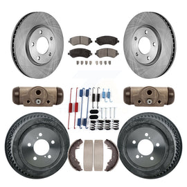 Front Rear Disc Brake Rotor Ceramic Pad & Drum Kit (9Pc) For Dodge Grand Caravan