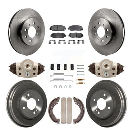 Front Rear Disc Brake Rotors Ceramic Pads And Drum Kit (9Pc) For Honda Insight