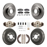 Front Rear Disc Brake Rotors Ceramic Pads And Drum Kit (9Pc) For Honda Insight
