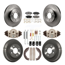 Charger l&#39;image dans la galerie, Rotors de frein à disque avant et arrière, plaquettes en céramique et Kit de tambour (9 pièces) pour Honda Fit 