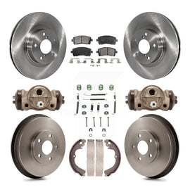 Front Rear Disc Brake Rotors Ceramic Pads And Drum Kit (9Pc) For Subaru Forester