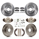 [Front+Rear] 2011 Honda Civic GX Premium OE Brake Rotor Drum Kit & Ceramic Pads For Max Braking
