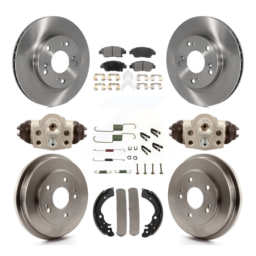 [Front+Rear] 06-08 Honda Civic Hybrid Premium OE Brake Rotor Drum Kit & Ceramic Pads For Max Braking