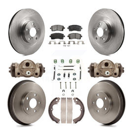 Front Rear Disc Brake Rotors Ceramic Pad & Drum Kit (9Pc) For Subaru Impreza WRX