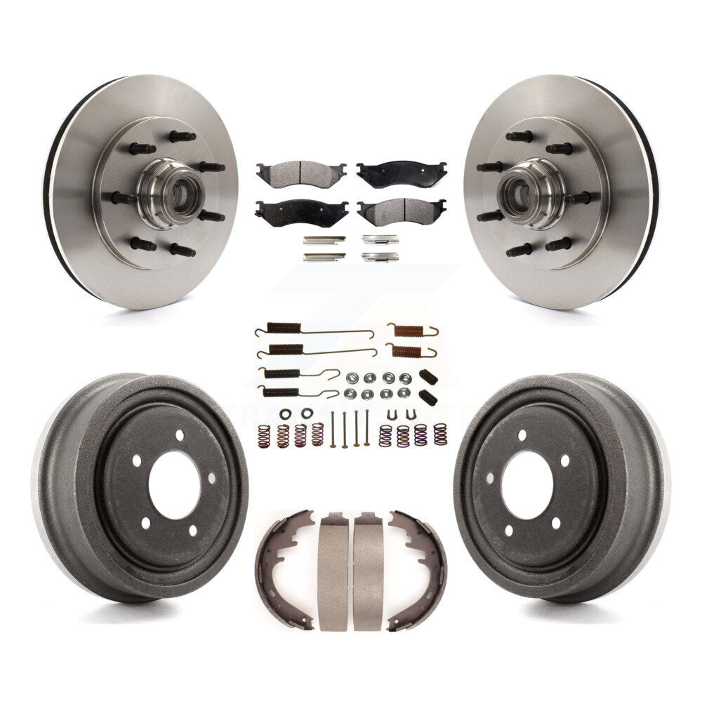 [Front+Rear] 1999 Ford F-150 RWD Premium OE Brake Rotor Drum Kit & Ceramic Pads For Max Braking