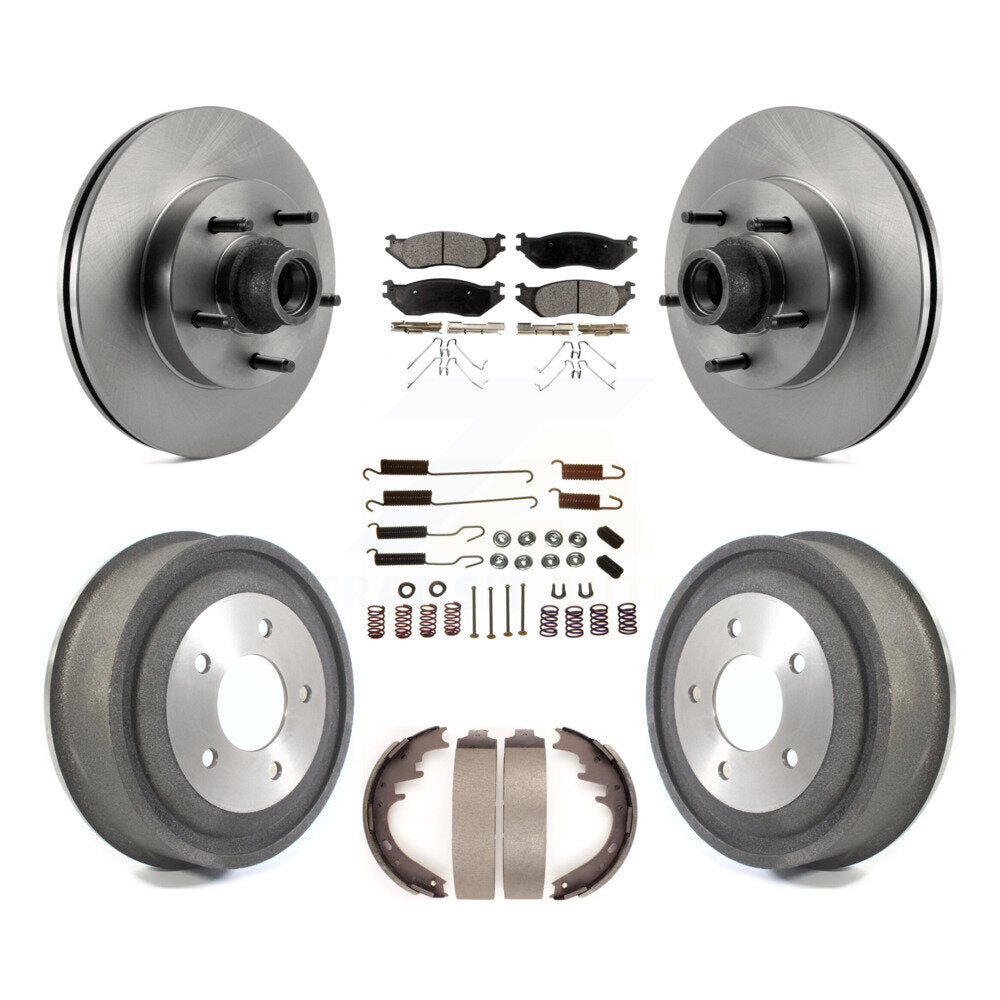 [Front+Rear] 2004 Ford E-150 Premium OE Brake Rotor Drum Kit & Ceramic Pads For Max Braking
