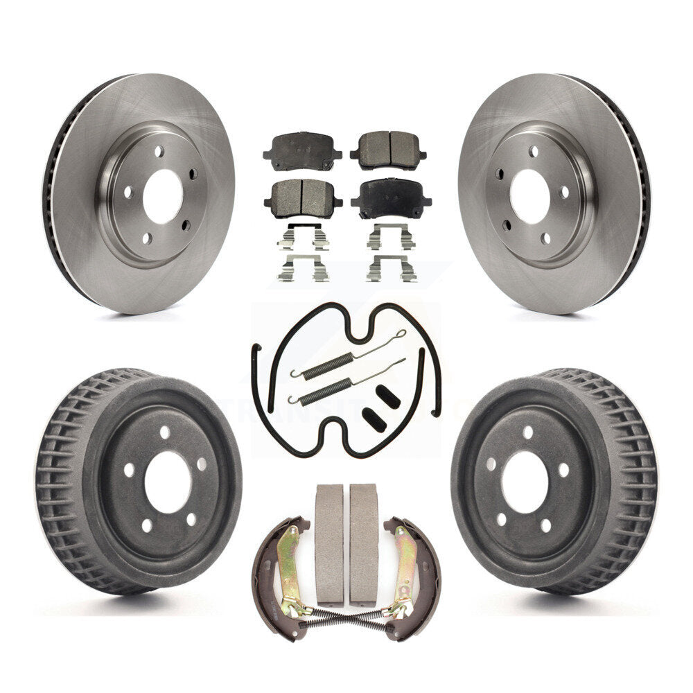 Front Rear Disc Brake Rotors Ceramic Pad And Drum Kit (7Pc) For Chevrolet Malibu