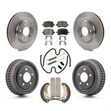 Front Rear Disc Brake Rotors Ceramic Pad And Drum Kit (7Pc) For Chevrolet Malibu
