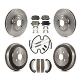 Front Rear Disc Brake Rotors Ceramic Pads And Drum Kit (7Pc) For Pontiac Pursuit