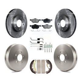 [Front+Rear] 2007 Ford Escape Mercury Premium OE Brake Rotor Drum Kit & Ceramic Pads For Max Braking