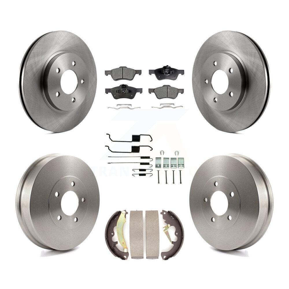 [Front+Rear] 2007 Ford Escape Mercury Premium OE Brake Rotor Drum Kit & Ceramic Pads For Max Braking