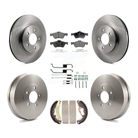 [Front+Rear] 2007 Ford Escape Mercury Premium OE Brake Rotor Drum Kit & Ceramic Pads For Max Braking