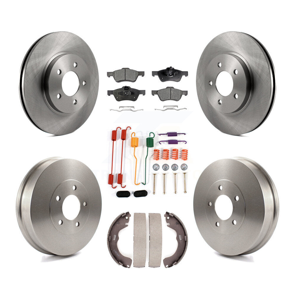 [Front+Rear] 2008 Mazda Tribute Premium OE Brake Rotor Drum Kit & Ceramic Pads For Max Braking